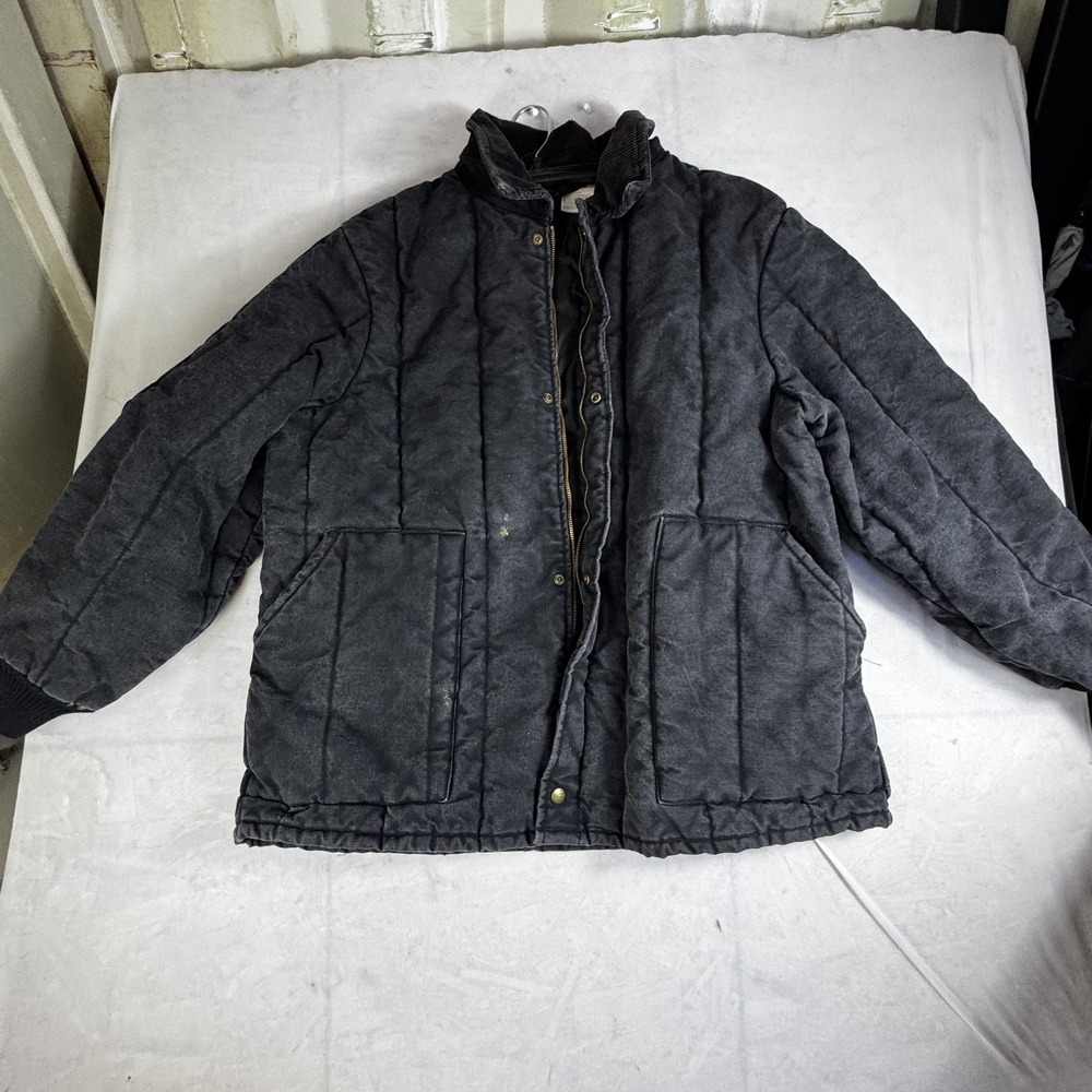 Walls Blizzard Pruf Insulated Work Jacket Men's 2XL Black Corduroy Collar Zipper